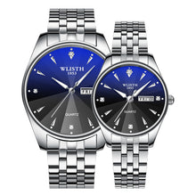 Load image into Gallery viewer, New Couple Watch Stainless Steel Luxury Men Women Quartz Watch Automatic Date Week Luminous Leather Lovers Wrist Watches Box