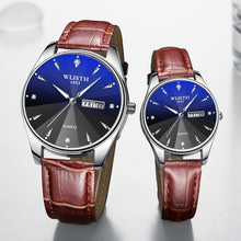 Load image into Gallery viewer, New Couple Watch Stainless Steel Luxury Men Women Quartz Watch Automatic Date Week Luminous Leather Lovers Wrist Watches Box