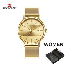 Load image into Gallery viewer, Couple watch NAVIFORCE Men Casual Dress Luxury Women Quartz Wristwatch Clock For Male Female waterproof Sport Lovers Watch 2019