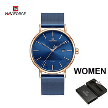 Load image into Gallery viewer, Couple watch NAVIFORCE Men Casual Dress Luxury Women Quartz Wristwatch Clock For Male Female waterproof Sport Lovers Watch 2019