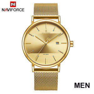 Couple watch NAVIFORCE Men Casual Dress Luxury Women Quartz Wristwatch Clock For Male Female waterproof Sport Lovers Watch 2019