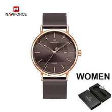 Load image into Gallery viewer, Couple watch NAVIFORCE Men Casual Dress Luxury Women Quartz Wristwatch Clock For Male Female waterproof Sport Lovers Watch 2019