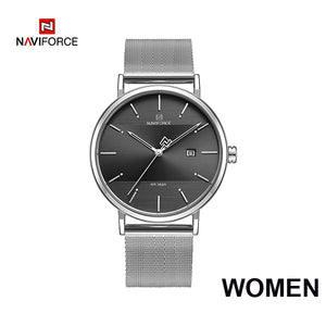 Couple watch NAVIFORCE Men Casual Dress Luxury Women Quartz Wristwatch Clock For Male Female waterproof Sport Lovers Watch 2019