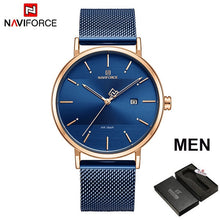 Load image into Gallery viewer, Couple watch NAVIFORCE Men Casual Dress Luxury Women Quartz Wristwatch Clock For Male Female waterproof Sport Lovers Watch 2019