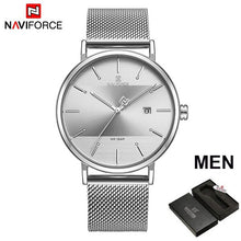 Load image into Gallery viewer, Couple watch NAVIFORCE Men Casual Dress Luxury Women Quartz Wristwatch Clock For Male Female waterproof Sport Lovers Watch 2019