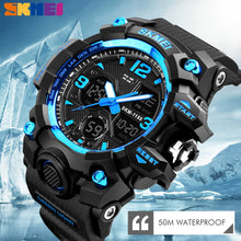 Load image into Gallery viewer, SKMEI New Fashion men sports watches led in Sports Watches quartz wristwatches  Digital Clock Man Military Waterproof Watch 1155