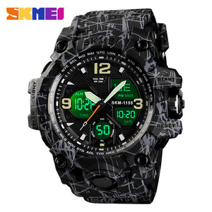 SKMEI New Fashion men sports watches led in Sports Watches quartz wristwatches  Digital Clock Man Military Waterproof Watch 1155