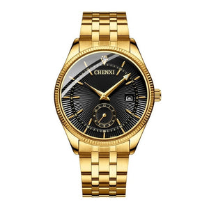 CHENXI Gold Wrist Watch Men Watches Lady Top Brand Luxury Quartz Wristwatch For Lover's Fashion Dress Clock Relogio Masculino