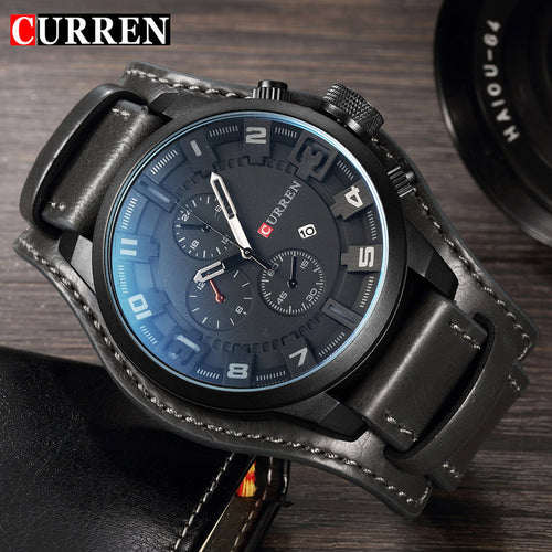 CURREN Top Brand Luxury New Mens Watches Male Clocks Date Sport Military Date Clock Leather Strap Quartz Business Men Watch 8225