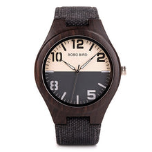 Load image into Gallery viewer, Couple Watch Men Wooden Quartz  Watches Ladies Male Bamboo relogio feminino erkek kol saati Big dial Fabric strap in Gifts box