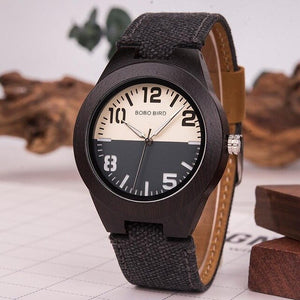 Couple Watch Men Wooden Quartz  Watches Ladies Male Bamboo relogio feminino erkek kol saati Big dial Fabric strap in Gifts box