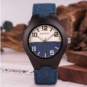 Couple Watch Men Wooden Quartz  Watches Ladies Male Bamboo relogio feminino erkek kol saati Big dial Fabric strap in Gifts box