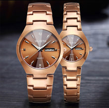 Load image into Gallery viewer, 2018 WLISTH Top Brand Men Watch Tungsten Steel Lovers Rose Women Couple Chinese-English Calendar Quartz Clock Waterproof Watches