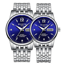 Load image into Gallery viewer, Fashion Couple Quartz Watch Stainless Steel Strap Luminous Display Week Date Waterproof Business Casual Men Women Wrist Clock