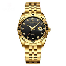 Load image into Gallery viewer, CHENXI Brand Couple Watches Quartz Lovers Wristwatches For Men &amp; Women Gold Luxury Stainless Steel Watch Calendar Reloj Hombre