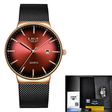 Load image into Gallery viewer, LIGE Sports Date Mens Watches Top Brand Luxury Waterproof Fashion Cool Watch Men Ultra Thin Dial Quartz Watch Relogio Masculino