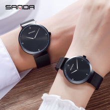 Load image into Gallery viewer, SANDA Mesh Steel Lover&#39;s Watch Fashion Men and Women Watches Top Brand Luxury Ultra Thin Dial Couple Watch relogio masculino